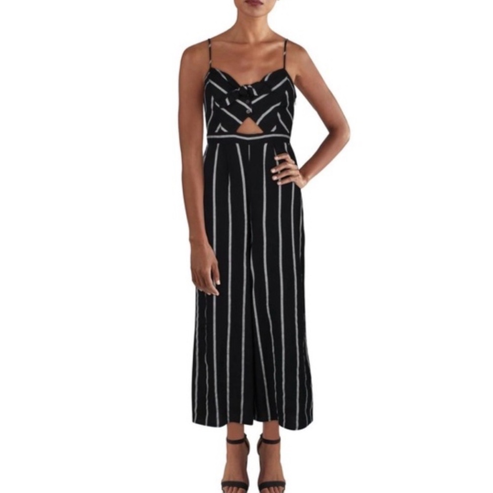 Astr Black pinstripe jumpsuit